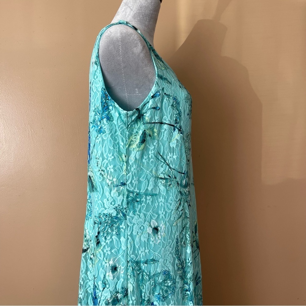 Perceptions Turquoise Floral Lace Midi Dress size 1x - Picture 5 of 7